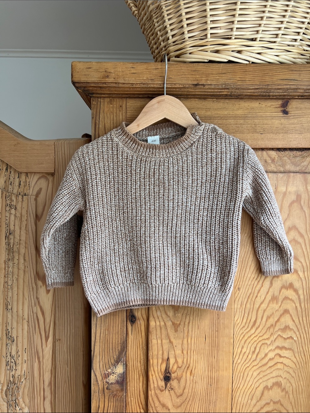 H&M | Neutral Knit Crewneck Sweater - Beige/Tan 100% Cotton
